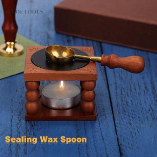  Alloet⍣Retro Fire Wax Seal Stamp Metal Wax Stick Wood Handle Sealing Wax Spoon