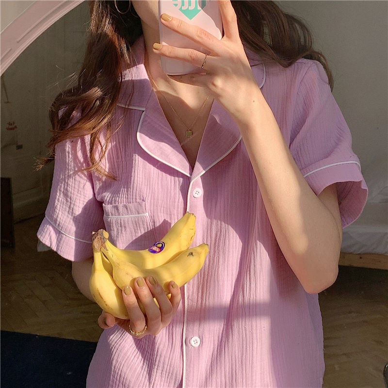 ชุดนอนแขนสั้น ขาสั้น ผ้าคอตตอน ลายสกรีนชัดสวยมาก มีไซส์ M-XXL