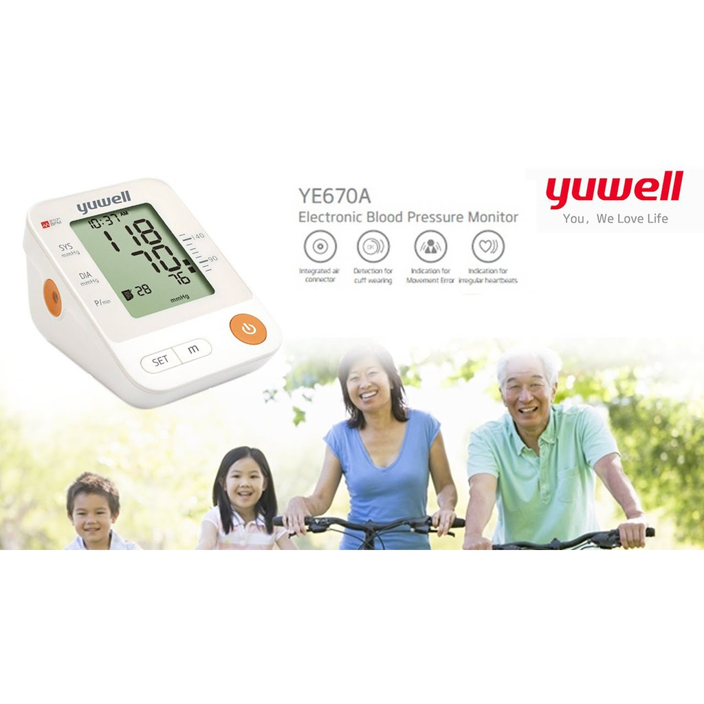 (รับประกันศูนย์ 5 ปี) เครื่องวัดความดัน Yuwell รุ่นYE-670A มี ADAPTER ...