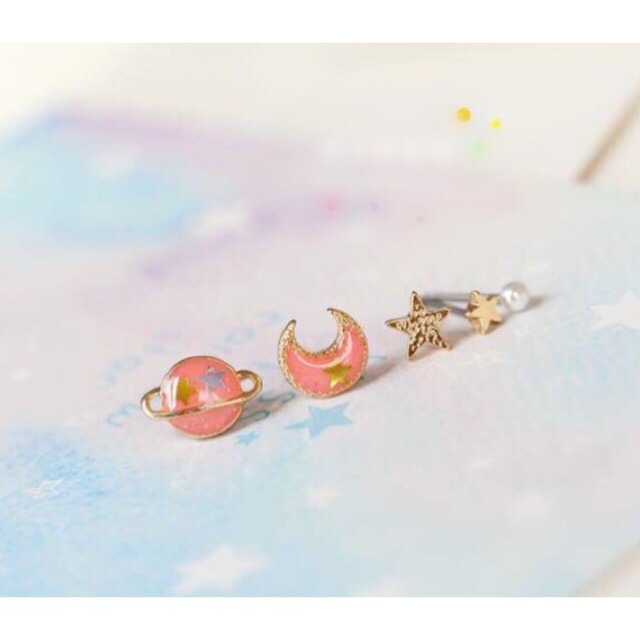 Galaxy earring set (pink)