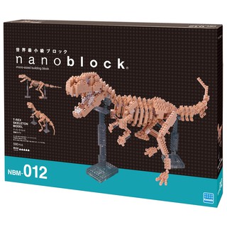 ของแท้จากญี่ปุ่น🧡 Kawada NBM 012 Nanoblock T-rek Skeleton Model ตัวต่อนาโนบล็อคไดโนเสาร์ทีเรกซ์