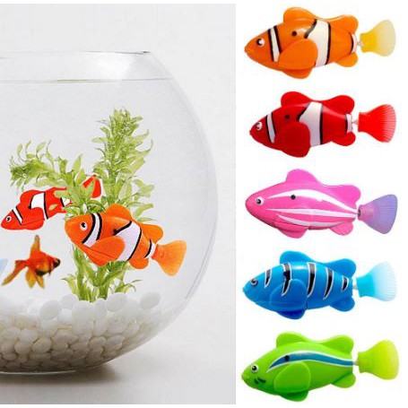 ของเล่นปลาว่ายน้ำได้เหมือนปลาจริง ทำงานด้วยแบตเตอร์รี่ แบบใสมีไฟสว่าง(สินค้าพร้อมส่ง)