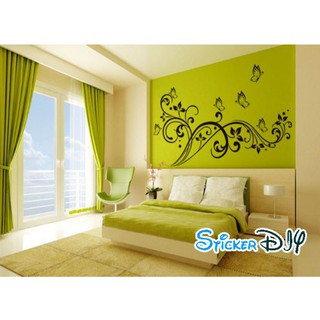 SALE Transparent wall sticker สติ๊กเกอร์ติดผนัง Graphic butterfly สไตล์ A (กว้าง150cm.xสูง85cm.)