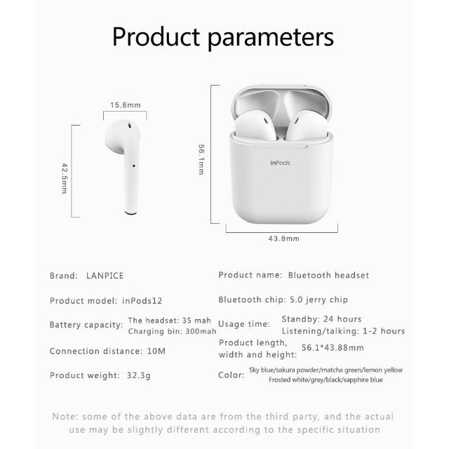 ของแท้ หูฟังบูลทูธAirport inport รุ่น12 รุ่นนี้เสียงดีฟังชัดฟังเพลงเพลินมาก ใส่ออกกำลังกายได้ดูหนังฟ