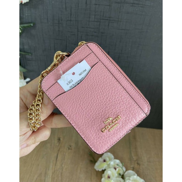 Coach 6303 Zip Card Case แท้💯% ส่งฟรีค่ะ