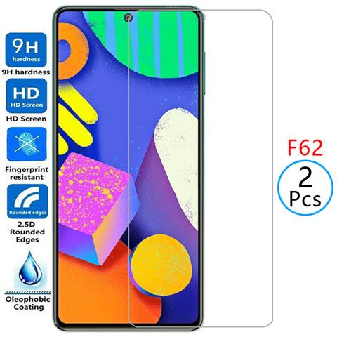 กระจกนิรภัยสําหรับ Samsung F62 กระจกป้องกันป้องกันหน้าจอบน Galaxy f 62 62f ฟิล์ม Samsun Samsumg Sans
