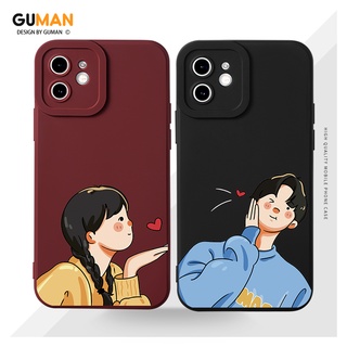 GUMAN เคสคู่ เคสไอโฟน คู่รัก ขอบเหลี่ยมกันกระแทกซิลิโคนนุ่มการ์ตูนน่ารักตลก เคสโทรศัพท์ Compatible for iPhone 14 13 12 11 Pro Max SE 2020 X XR XS 8 7 6 6S Plus พลัส XYM544