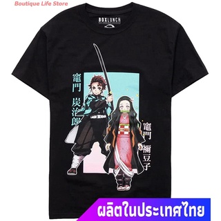 เสื้อยืดผ้าฝ้ายนักล่าปีศาจ ผู้หญิง ผู้ชาย BoxLunch Demon Slayer: Kimetsu No Yaiba Tanjiro &amp; Nezuko T-Shirt Exclusive dis