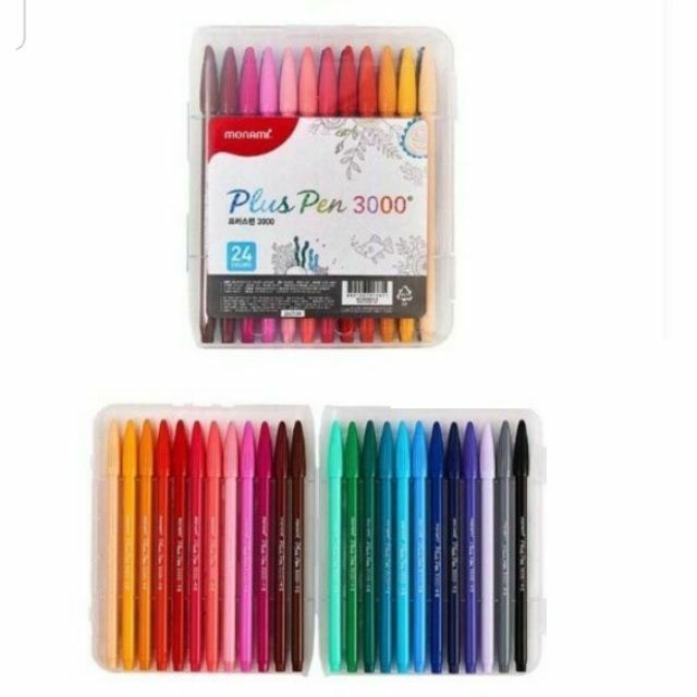 ปากกาสี​ Monami​ ​Plus​ Pen​ 3000​(24​ Color​ แบบกล่องพลาสติก)​