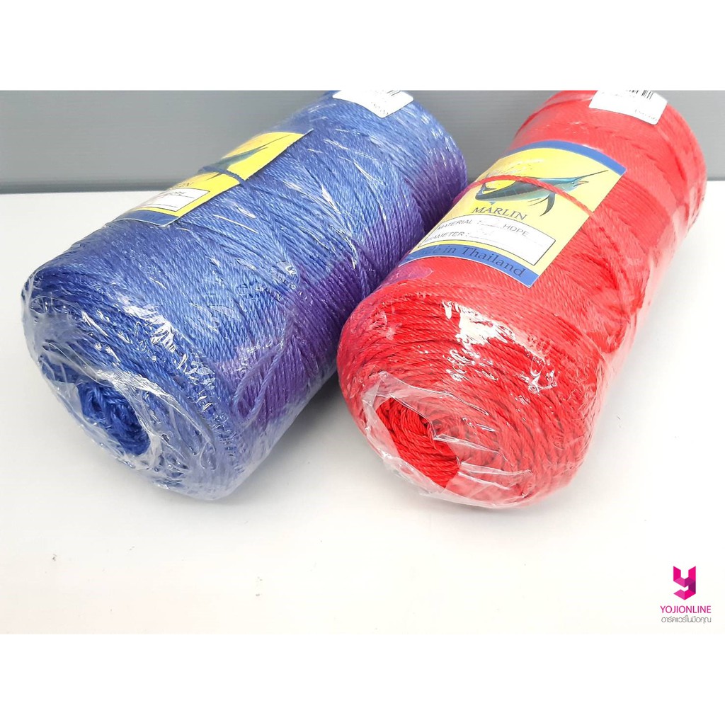 YOJI ONLINE เชือกไนล่อน 2 มิล (ม้วน 200เมตร) คละสี