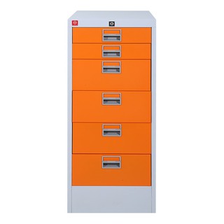 File cabinet CABINET 6 DRAWER LUCKY WORLD ORANGE Office furniture Home &amp; Furniture ตู้เอกสาร ตู้ลิ้นชักเหล็ก 6 ลิ้นชัก S