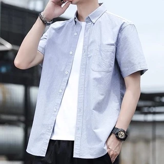เสื้อเชิ้ตแขนสั้น Oxford รุ่น TheDOT. ผ้าทอ Twill หนานุ่ม ใส่สบาย ทนทาน