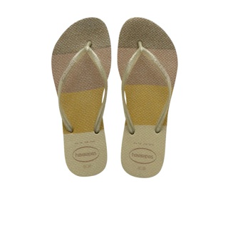 HAVAIANAS รองเท้าแตะผู้หญิง SLIM PALETTE GLOW FC SAND GREY 41457660154 สีครีม (รองเท้าแตะ รองเท้าผู้หญิง รองเท้าแตะหญิง)