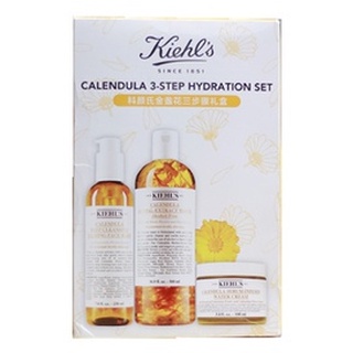 Kiehls Calendula Cleansing Toner Face Cream Three-Piece Moisturizing Hydrating Skin Lotion คลีนซิ่งโทนเนอร์ ครีมบํารุงผิวหน้า สามชิ้น ให้ความชุ่มชื้น โลชั่นบํารุงผิว