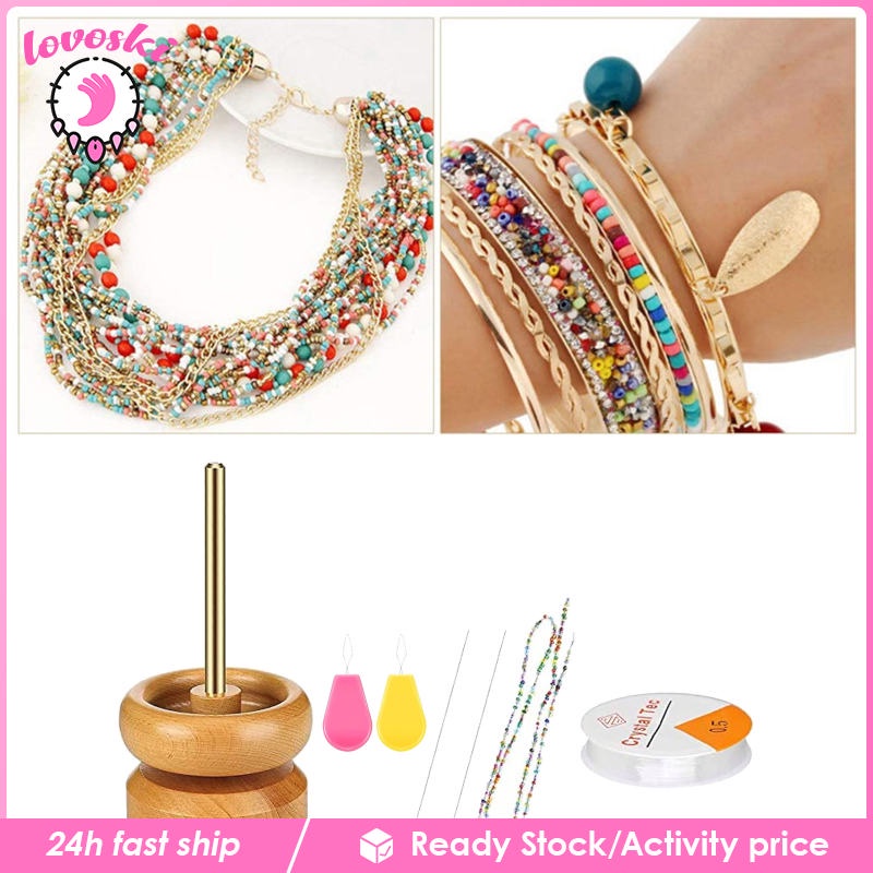 LOV.10]] Wooden Bead Spinner Beads Loader Quickly DIY Spinning