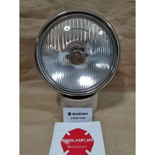 ไฟหน้า จานฉาย ชุดไฟหน้า พร้อมชุด SUZUKI A100 A80 TS100 TS125 GP100 GT100 RV90 HEADLIGHT HEADLAMPขอบเหล็กเลนส์กระจกไต้หวั