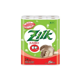 กระดาษชำระ ZILK จัมโบ้ แพ็ค 24 | ZILK | ZILK JUMBO 24 กระดาษชำระ อุปกรณ์ในห้องน้ำ ห้องน้ำ ซิลค์ (Zilk) ครองใจผู้บริโภคจน