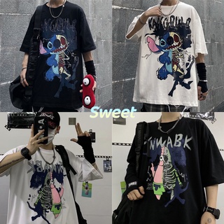 Sweet เสื้อสติช-แพทริคสตาร์ เสื้อยืดวัยรุ่น ตัวใหญ่ สกีนลายน่ารัก ใส่แล้วสบาย ดูดีมากก F77