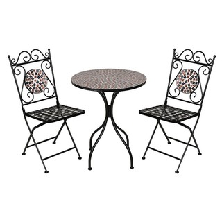 Table and chairs set 2-SEAT STEEL PATIO SET SPRING MIXED COLOR Outdoor furniture Garden decoration accessories ชุดโต๊ะเก