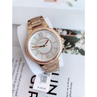 นาฬิกา Michael Kors Womens Gabbi Three-hand เรือนสีทอง หน้าปัดขาวล้อมเพรช