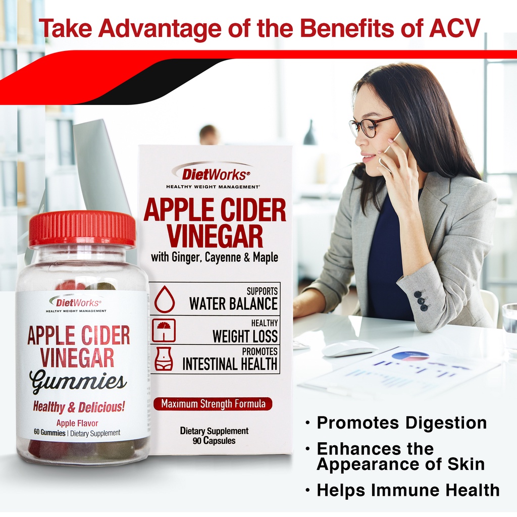 (พร้อมส่ง) น้ำส้มสายชูหมักแอปเปิ้ล DietWorks Apple Cider Vinegar 90