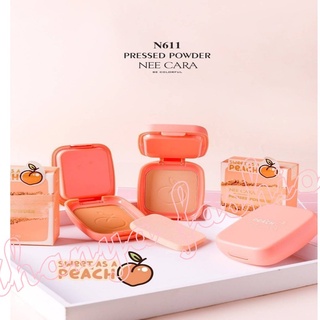 Nee Cara Peach Pressed Powder 6g. นีคาร่า แป้งพัฟ พีช เพรส พาวเดอร์ N611