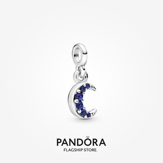 Pandora จี้รูปพระจันทร์เสี้ยว ประดับคริสตัล สีฟ้า สําหรับของขวัญวันเกิดผู้หญิง p825