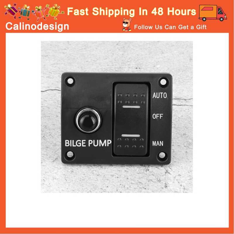 3-Way Bilge Pump Switch Panel - Auto/Off/Manual, 12V/24V With LED Indicator & 15A Circuit Breaker