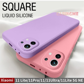 Square Liquid Silicone Casing For Xiaomi Mi 11Lite 11Pro 11 Lite 5G NE Pro 4G Mi11Pro Mi11Lite Mi11 Mi11Ultra Pro Lite Ultra 4G 5G เคสโทรศัพท์กันกระแทก Anti-fall Protective Soft Cover