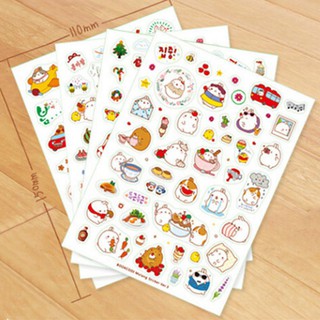 สติ๊กเกอร์ลายกระต่ายสำหรับตกแต่ง Scrapbook 6 ชิ้น / ชุด