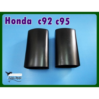 HONDA C92 C95 REAR SHOCK COVER SET UPPER LH&amp;RH "BLACK" (2 PC.) // ฝาครอบโช๊คหลังท่อนบน สำหรับมอเตอร์ไซค์ฮอนด้า สีดำ