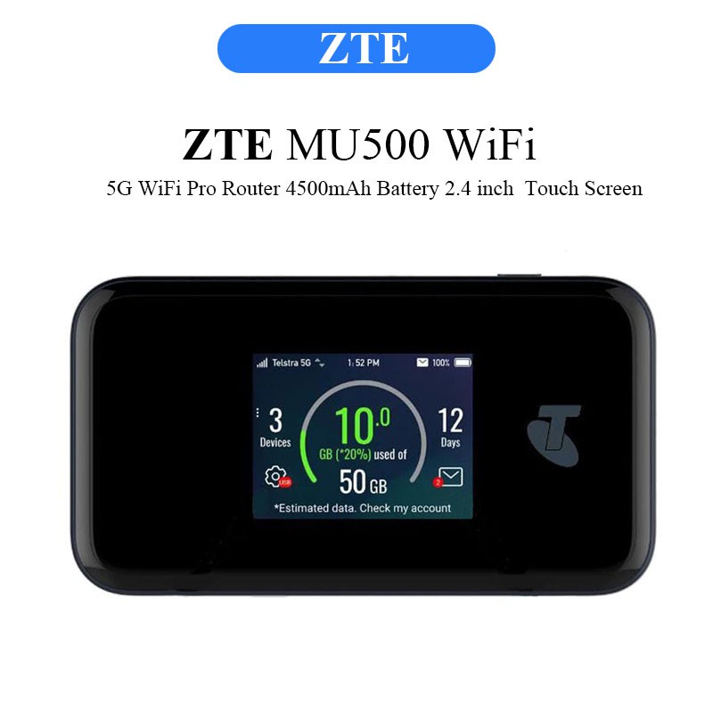 ZTE MU500 5G WiFi อุปกรณ์เราน์เตอร์ทัชสกรีน 4500Mah 2.4 นิ้ว - yunzhu ...