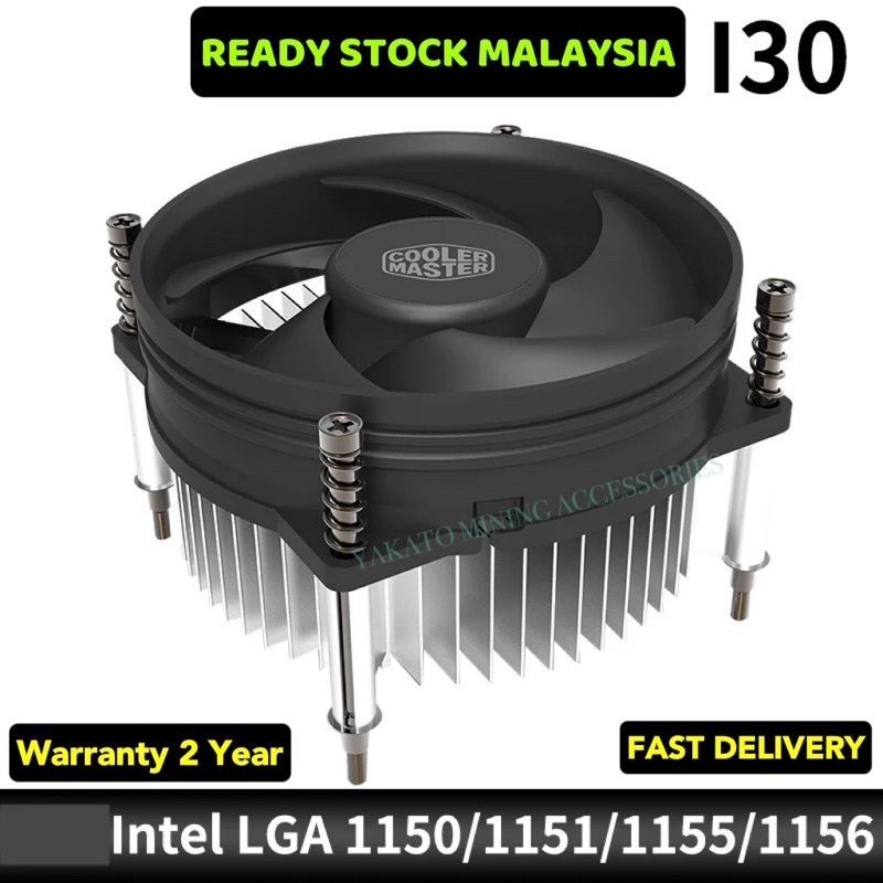 พัดลม CPU Cooler Master i30 CPU Cooler Intel LGA 1156 / 1155 / 1151 / 1150 / 1200 ซ็อกเก็ต LGA1151 L