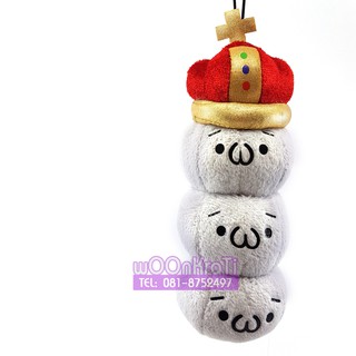 kaomoji crown หรือ Emoticon Crown Tower Mascot ตุ๊กตาโมจิรูปหน้าอีโมติคอนแบบพวงกุญแจพร้อมป้าย สีเทา สินค้าใหม่ พร้อมส่ง