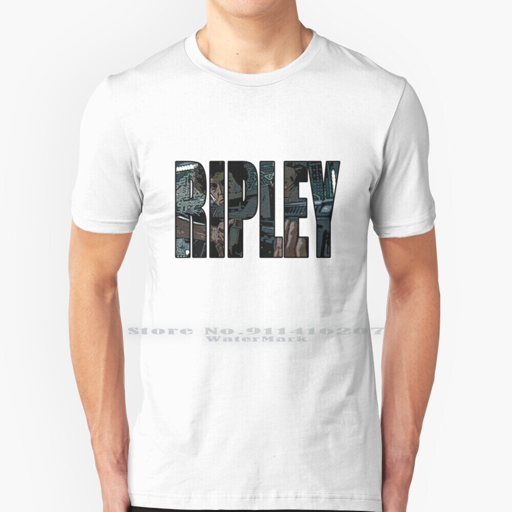 Ripley T เสื้อผ้าฝ้ายแท้ 100% Ripley Scifi Movies Sigourney Weaver Comics
