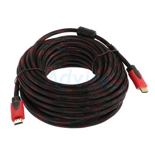 Cable  (V.1.4) M/M (15M) สายถักแดง สายต่อทีวี ประกัน 1Y