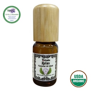 Relax USDA Organic Essential Oil Blend 10 ml น้ำมันหอมระเหย ออแกนิก เบลน สูตร รีแล็กซ์