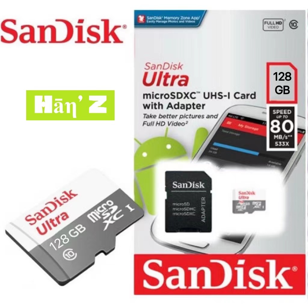 Sandisk Ultra Micro SDHC Class 10 128GB 256GB Sandisk MicroSD Sandisk ...