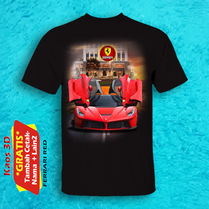 คําสั่งพิเศษที่กําหนดเอง FERRARI RED PICTURES ผู้ใหญ่และขนาด CHILDRENS / FERRARI RED เสื้อยืดพิเศษ