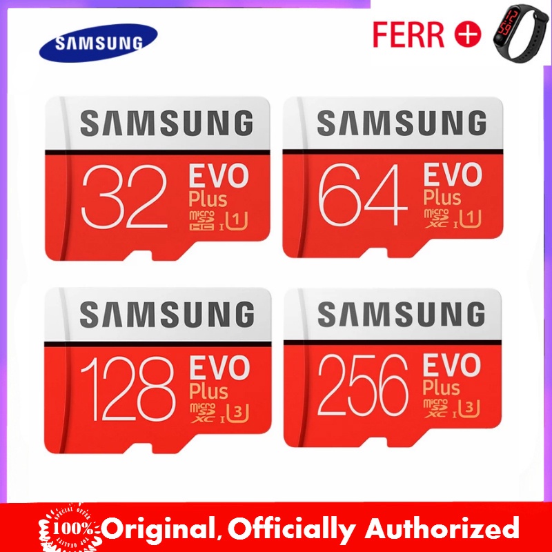 authentic ！！SAMSUNG EVO+ Memory Cards 64GB EVO plus U3 128GB 256GB Class10 Micro SD Card 32GB 16G microSD UHS-I TF Card