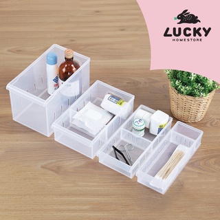 LUCKY HOME กล่องแบ่งช่องจัดระเบียบสิ่งของในลิ้นชัก แบบไม่มีล้อ มี4ขนาดให้เลือก LF-3001/LF-3002/LF-3003/LF-3004