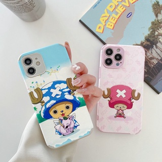 เคสโทรศัพท์มือถือแบบนิ่ม ขอบตรง ลาย One Piece Chopper สีแดง และสีน้ําเงิน สําหรับ OPPO A16 A94 A31 A91 A5 A9 2020 F11 F9 A3S A12e A74 A95 A54 A15 A15S A53 A33 A52 A92 Reno 3 5 6 5F 6Z 4G 5G