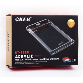 Oker HDD.External 3.0 รุ่น 2529 กล่องใส่ Harddisk แบบใสขนาด 2.5 “ ให้เป็น External Harddisk