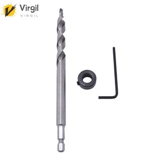 ชุดดอกสว่านเจาะรู 1/4" Hex Twist Step Drills Bits สําหรับ Kreg Pocket Hole Drill Jig Guide 3/