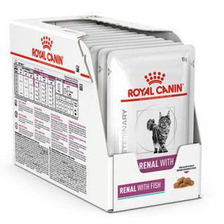 (ฉลากใหม่)อาหารโรคไตแมวซอง Royal Canin Cat Renal with fish pouch 85g x 12 ซอง (EXP 1/25)