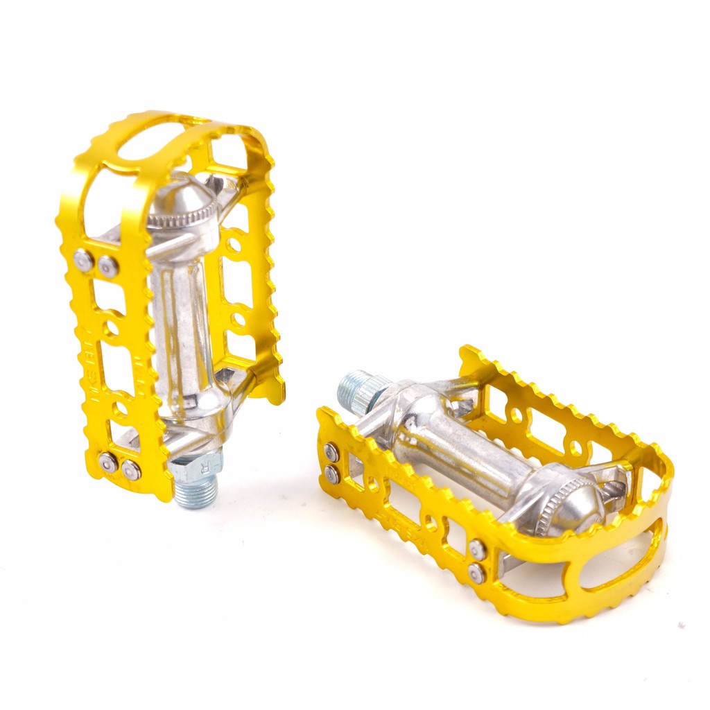 Mks คลาสสิก Retro อลูมิเนียมจักรยานเสือภูเขาจักรยานเสือหมอบจักรยาน Gold Pedal BM-7 9/16 "Gold Bike Pedal