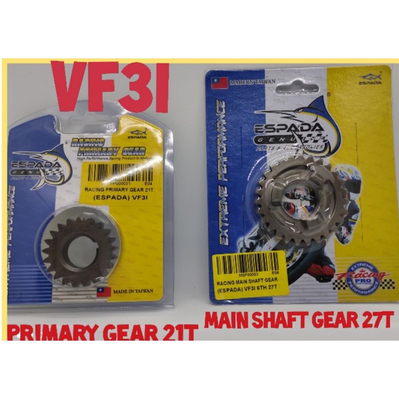 SYM VF3I 185 ESPADA RACING PRIMARY GEAR 21T/MAIN SHAFT GEAR 27T