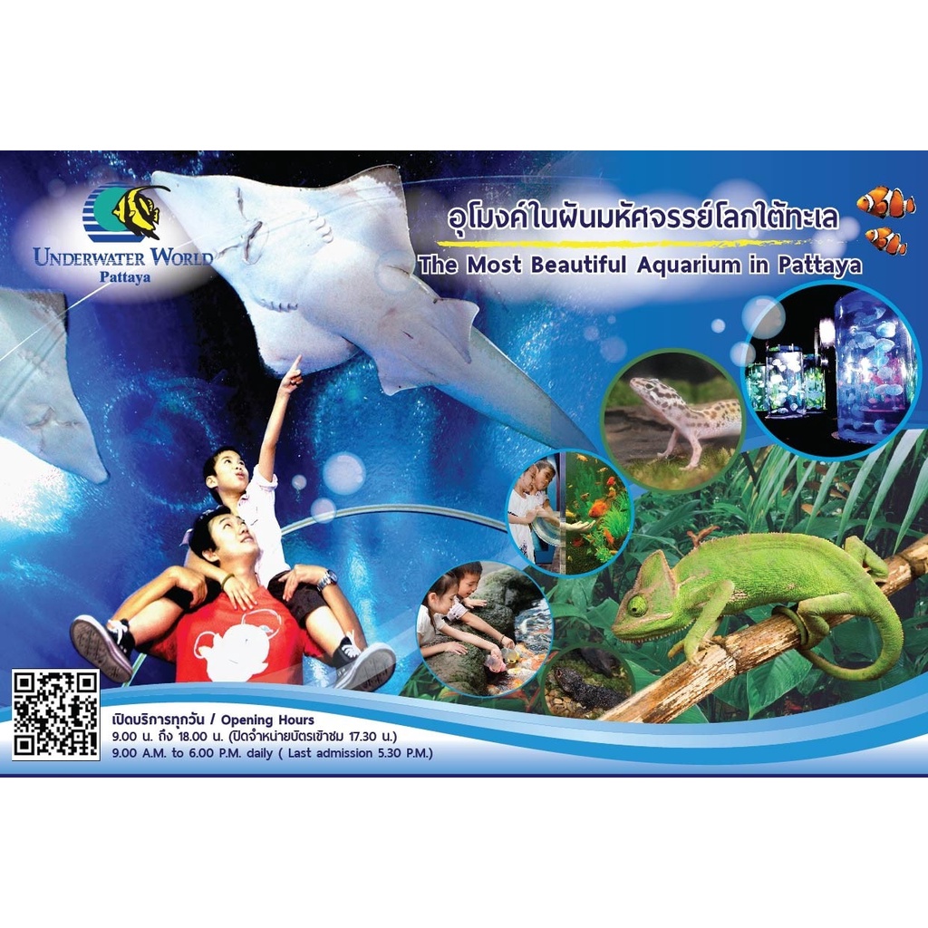 บัตรเข้าชมโลกใต้น้ำที่อันเดอร์วอเตอร์เวิลด์ พัทยา Underwater World Pattaya อันเดอร์วอเตอร์ เวิลด์ พั