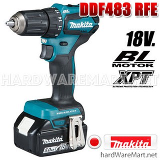 MAKITA สว่านไร้สาย 18v 13mm. DDF483RFE 3Ah.