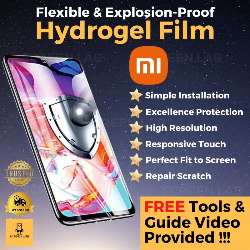 Redmi Hydrogel ป้องกันหน้าจอ K50 K50Pro K40 K40S K40Pro K30 K30i K30Pro K20 K20Pro ยืดหยุ่นและป้องกั